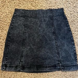 Soft Black Denim Skirt